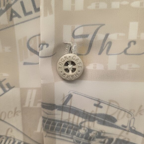 Hard Rock Cafe Munich Retro Diner Button Up Shirt Save The Planet Mens Large - Picture 3 of 10